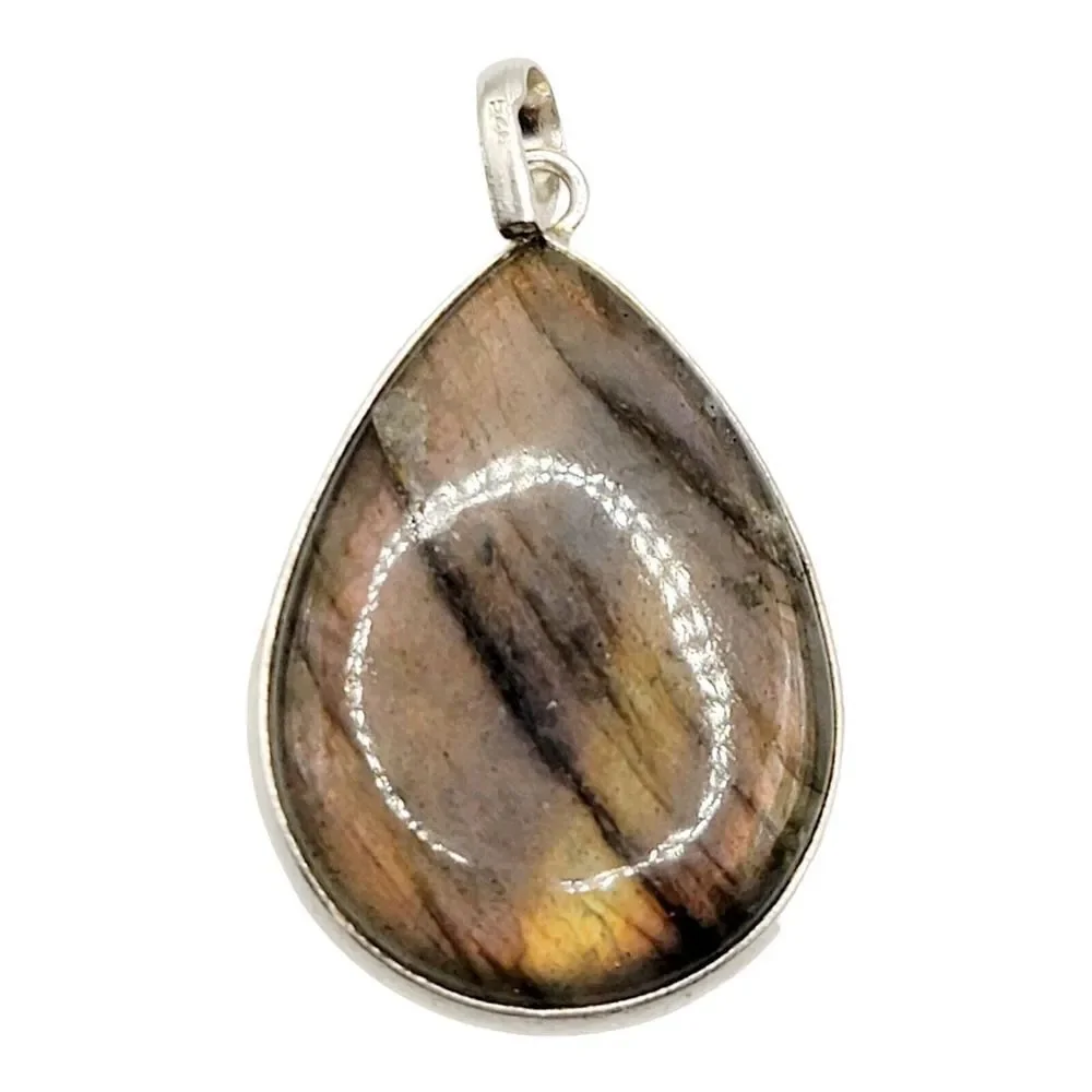 Labradorite Gemstone 925 Sterling Silver Jewelry Pendant 1.75